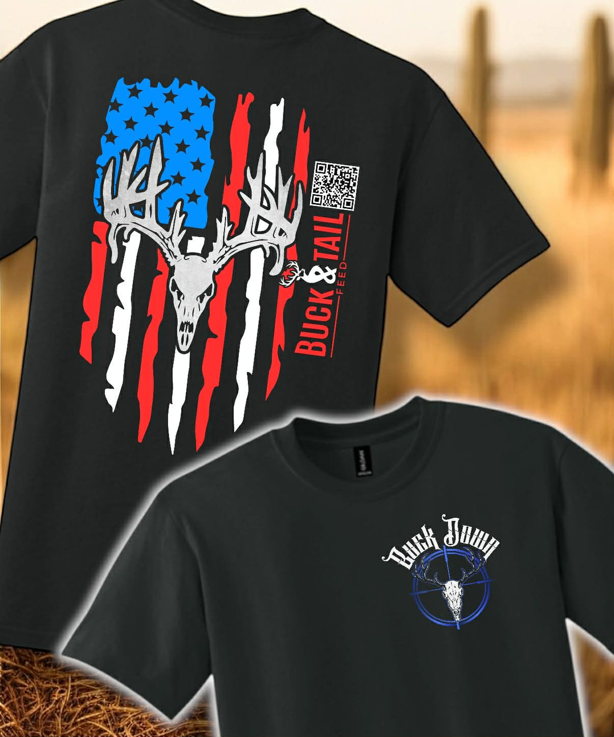 hunting t-shirts for men buck tail feed outdoor apparel