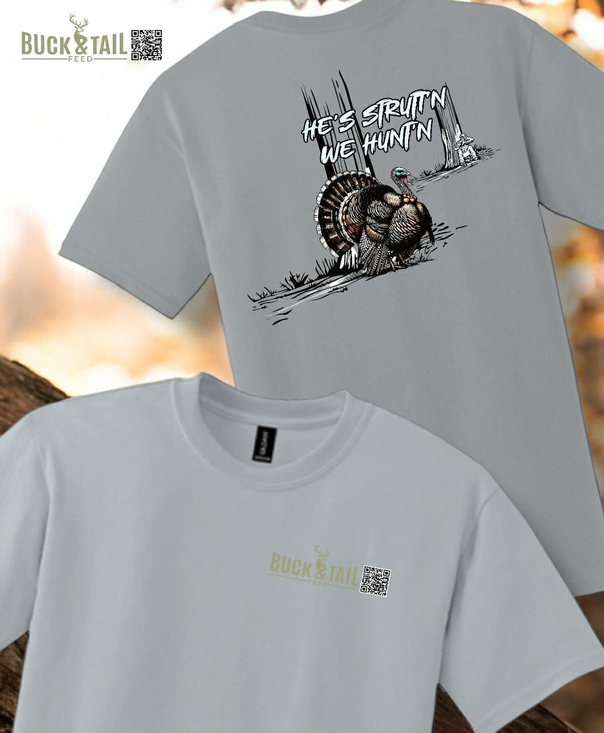 | Front view | `turkey hunting hoodie gray buck tail feed outdoor apparel` |
| Lifestyle shot | `man wearing turkey hunting hoodie country apparel buck tail feed` |
